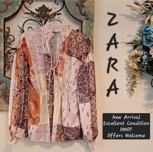Zara Multicolor Patterned Blouse. Excellent Condition NWOT Size SMALL